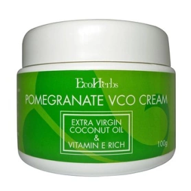 EcoHerbs Pomegranate VCO Cream (Vitamin E Rich With Protein) |  Natural Hair Care | Hair Loss | Hair Thinning