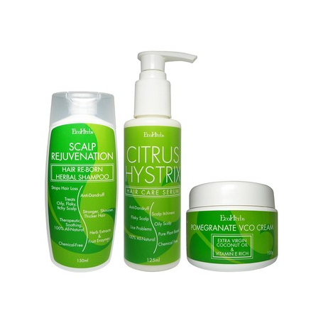 EcoHerbs Citrus Hystrix Package Value Complete Hair Care/Hair Loss/Hair Thinning Set