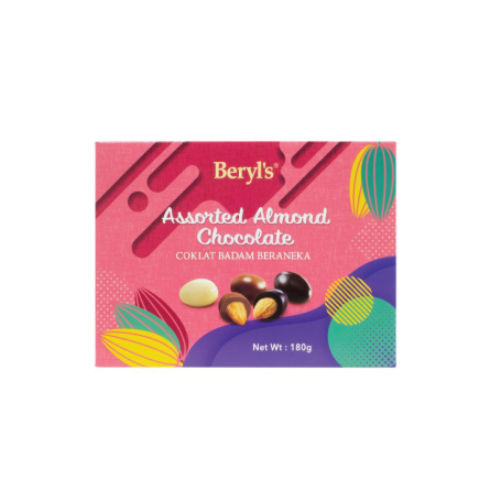 Beryl's Assorted Almond White Milk, Dark Chocolate 180g