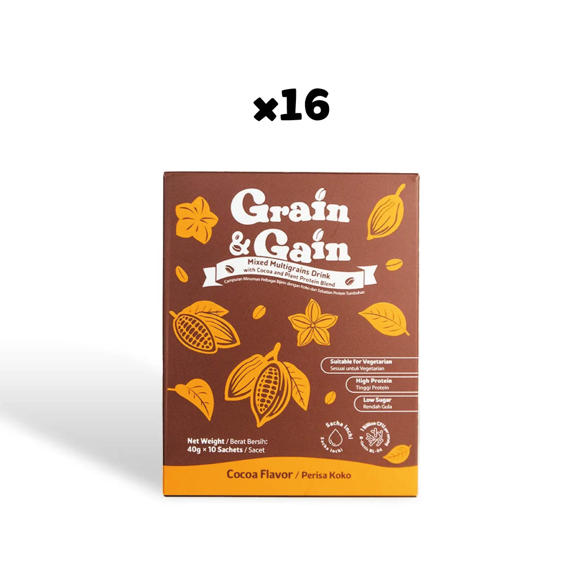 Wholesale Grain & Gain Mixed Multigrains Drink with Cocoa and Plant Protein Blend