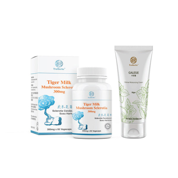 TruHerbs Tiger Milk Mushroom Sclerotia and Galesie Cream Allergic Rhinitis Sinus Set