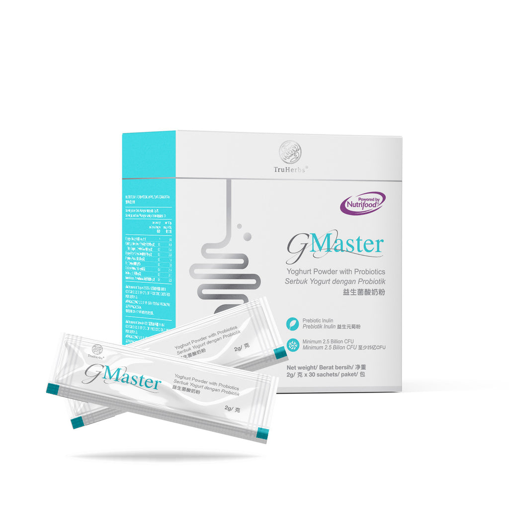 TruHerbs GMaster Japan Patented Formula Prebiotic and Probiotic (30 sachets) for gut health and immunity.