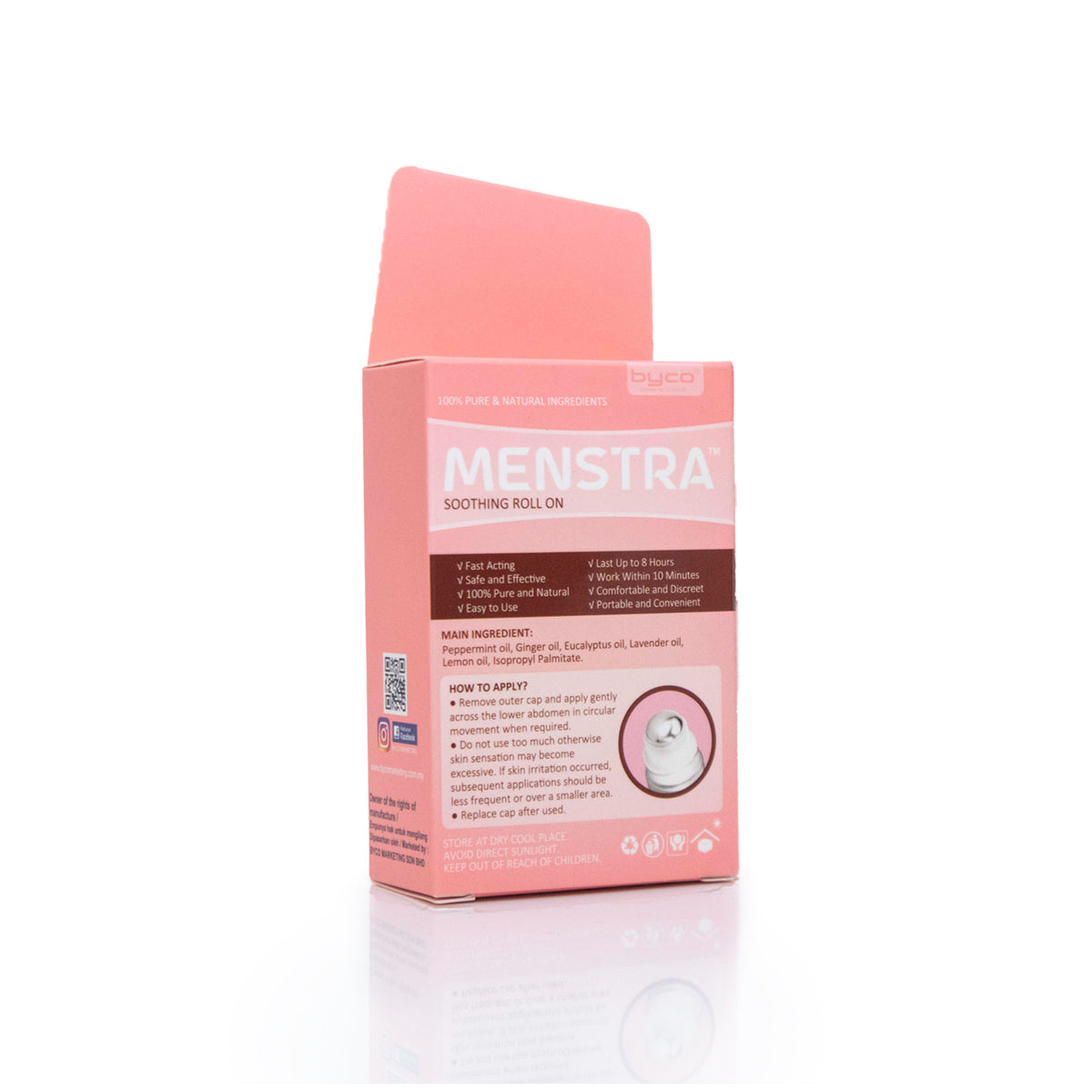 Byco MENSTRA Soothing Roll On For Menstrual Pain Relief