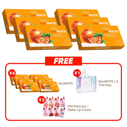 beuWHITE Campuran Minuman Botani Serbuk Limau Gedang L-Sistina dan Ekstrak Oren Merah