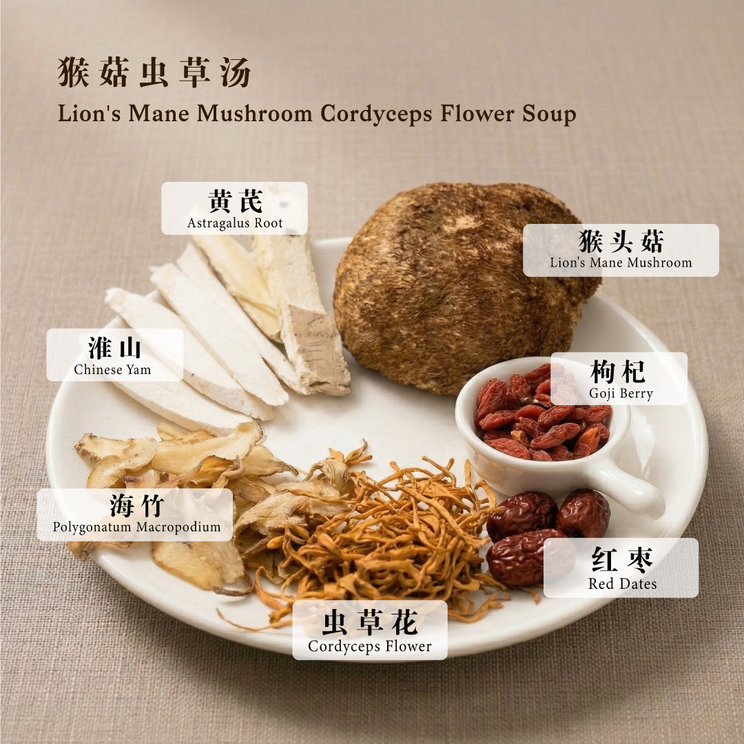 BZG Lion's Mane Mushroom Cordyceps Flower Soup
