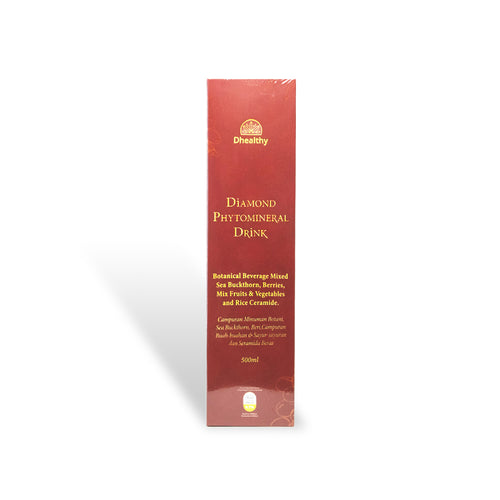 D'Healthy Diamond Phytomineral Drink with Sea Buckthorn and Rice Ceramide for skin repair and immunity.