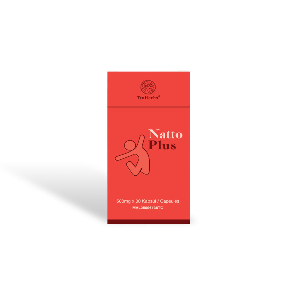 TruHerbs Natto Plus cardiovascular health supplement with 5000FU Nattokinase and Red Yeast Rice.