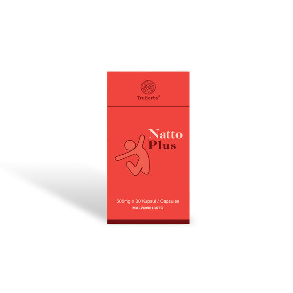 TruHerbs Natto Plus cardiovascular health supplement with 5000FU Nattokinase and Red Yeast Rice.