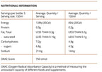 Nutrition information for Edenvale Alcohol Removed Wine showing low calories (20 kcal per 100ml) and less than 0.5% alcohol.