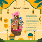 Raya Gift Set contents: Glico Ondeh Ondeh Pocky, Grain & Gain Cocoa Multigrains, Julie's Love Letters, and Lychee in syrup.