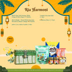 Ria Harmoni gift set contents: Bird's Nest with Ginseng, EcoBrown Brice pack, Bite & Bright collagen bars, and Julie's Love Letters.