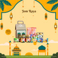 Jom Raya Raya Gift Set featuring premium Bird’s Nest, herbal tea, and traditional wellness snacks in festive packaging.
