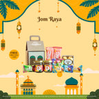 Jom Raya Raya Gift Set featuring premium Bird’s Nest, herbal tea, and traditional wellness snacks in festive packaging.