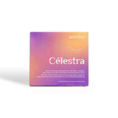 SHIYONI Célestra Collagen 8-Peptide supplement with 3-second instant penetration for skin rejuvenation.
